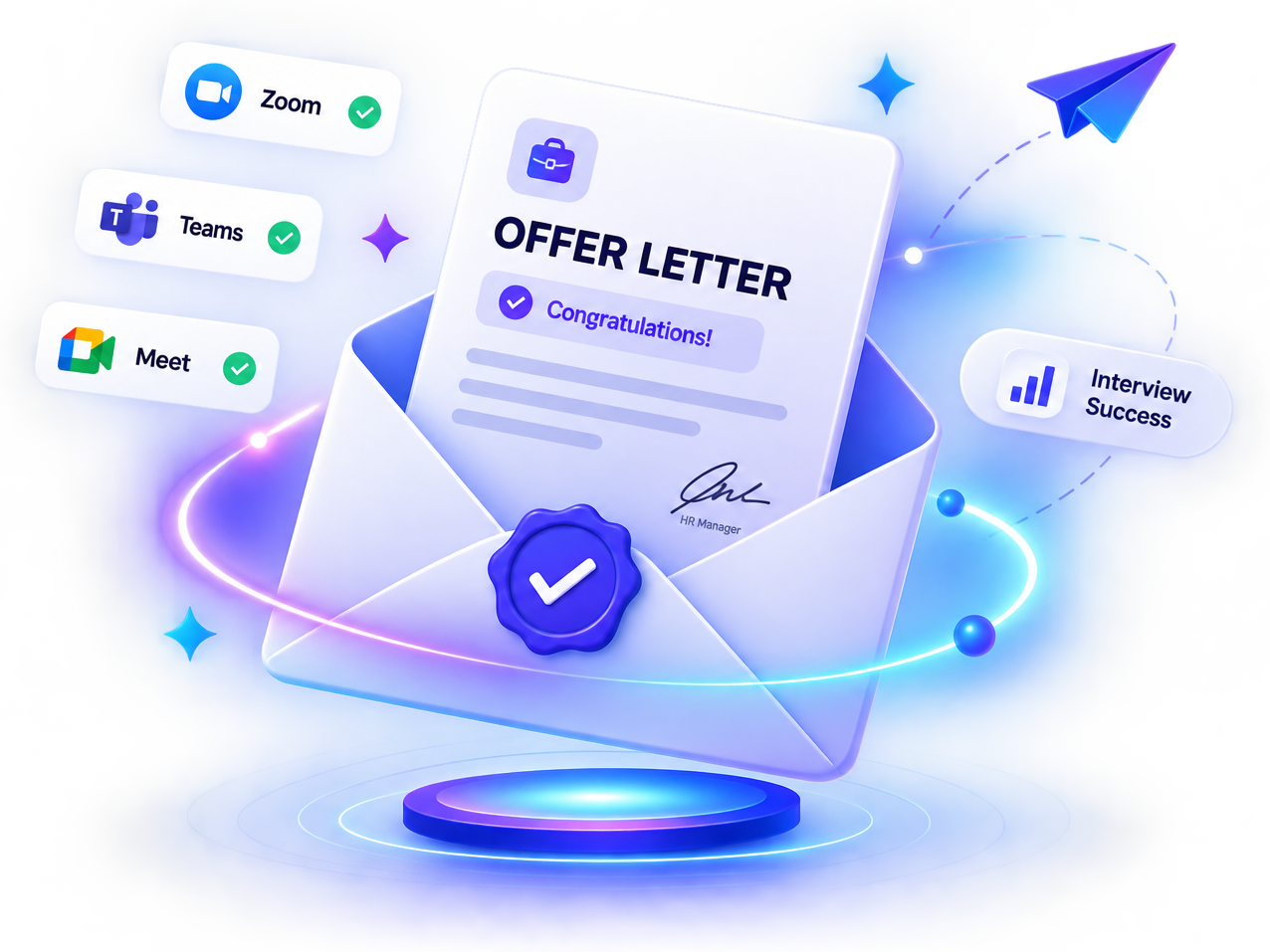 Illustration of a job offer letter